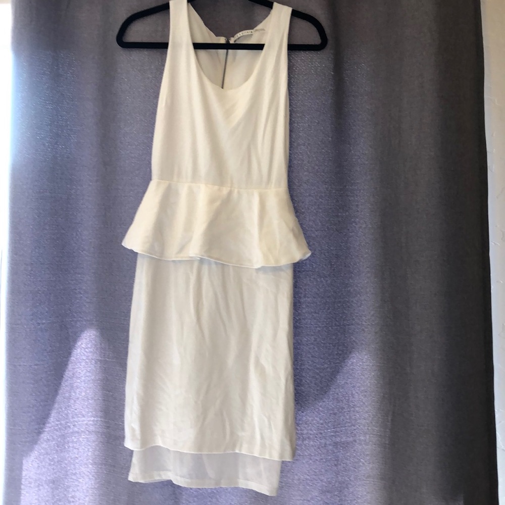 Alice + Olivia White Dress with Waist Detail